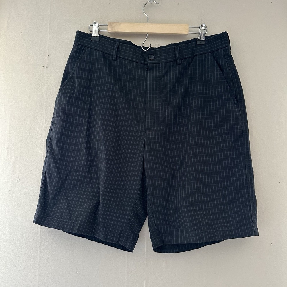 Spyglass by Pebble Beach Mens Shorts Size 36 Black Plaid 9" Inseam Golf Preppy
